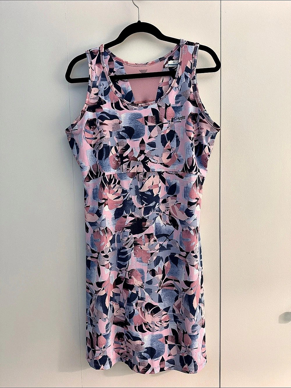 Columbia PFG Freezer III Dress Abstract Print Pink & Blue XL/TG
